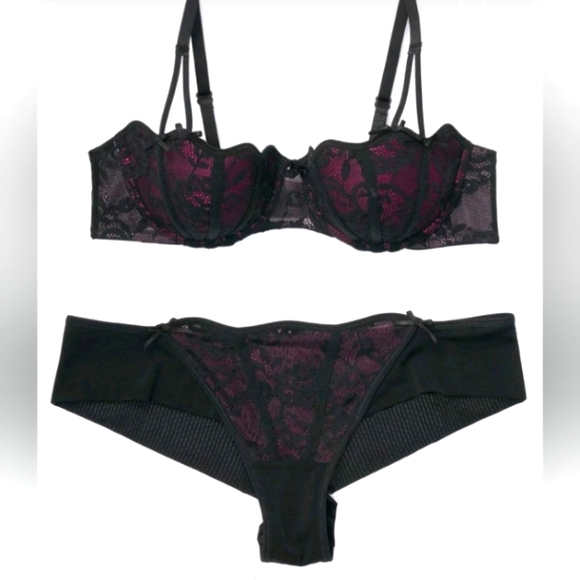 Adore Me Other - Adore Me Purple Lace Matching Bra and Panty Set 34B/S *NWT*